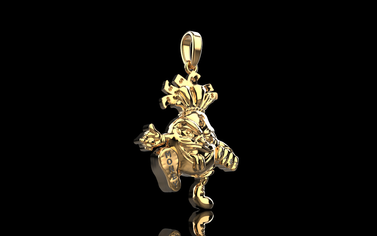 Moneybag pandant model 1258 3D print model_21