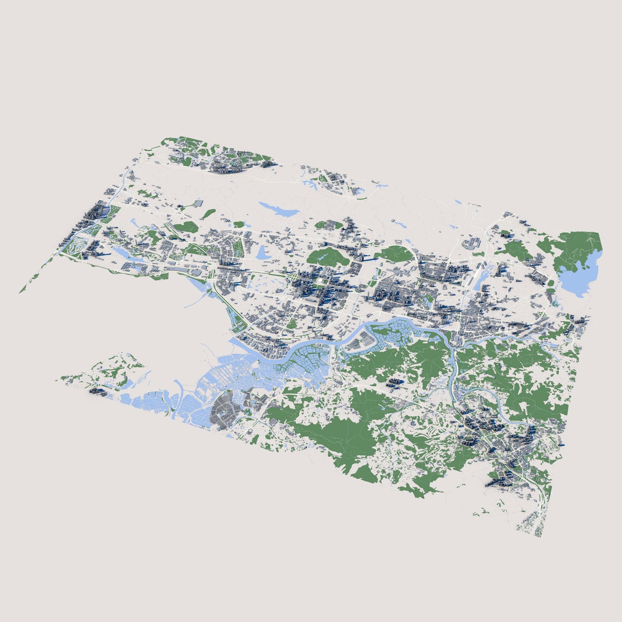 Shenzhen City China 3D model_1