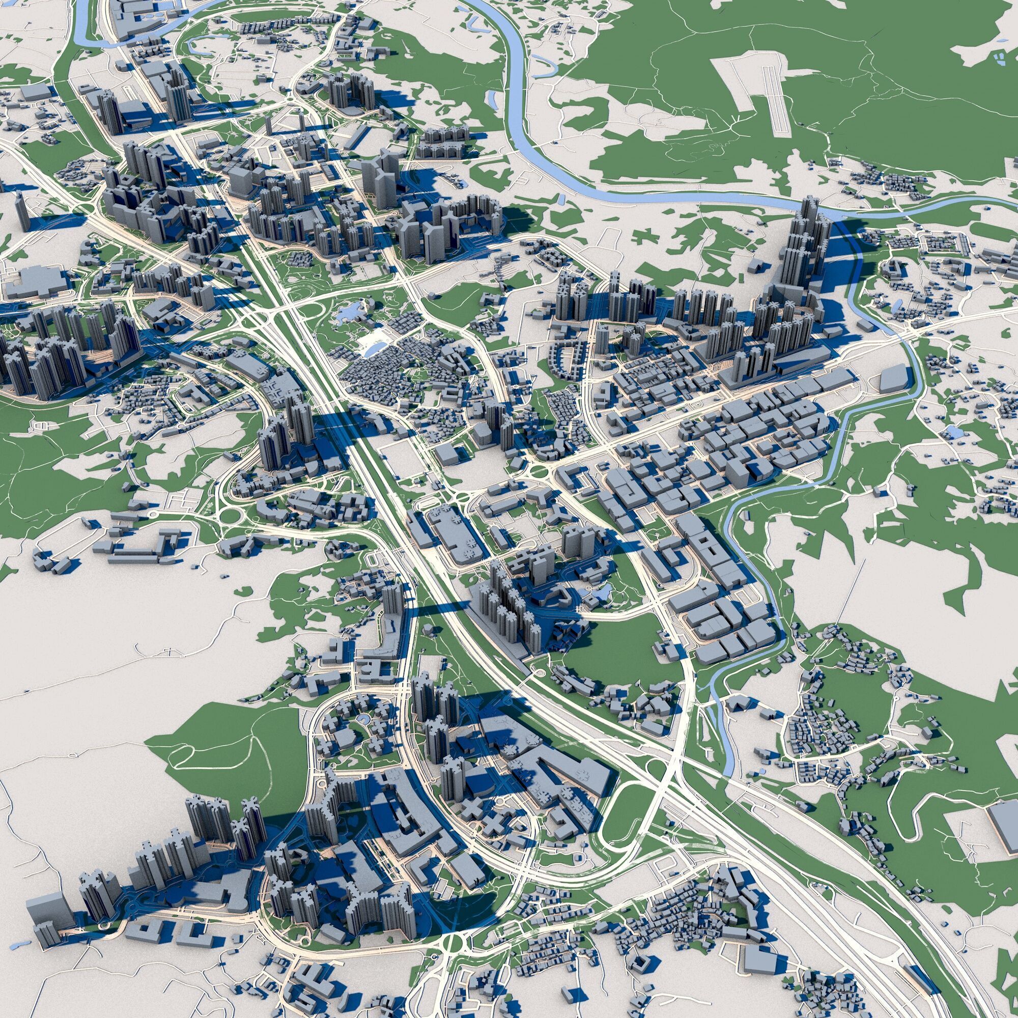 Shenzhen City China 3D model_7