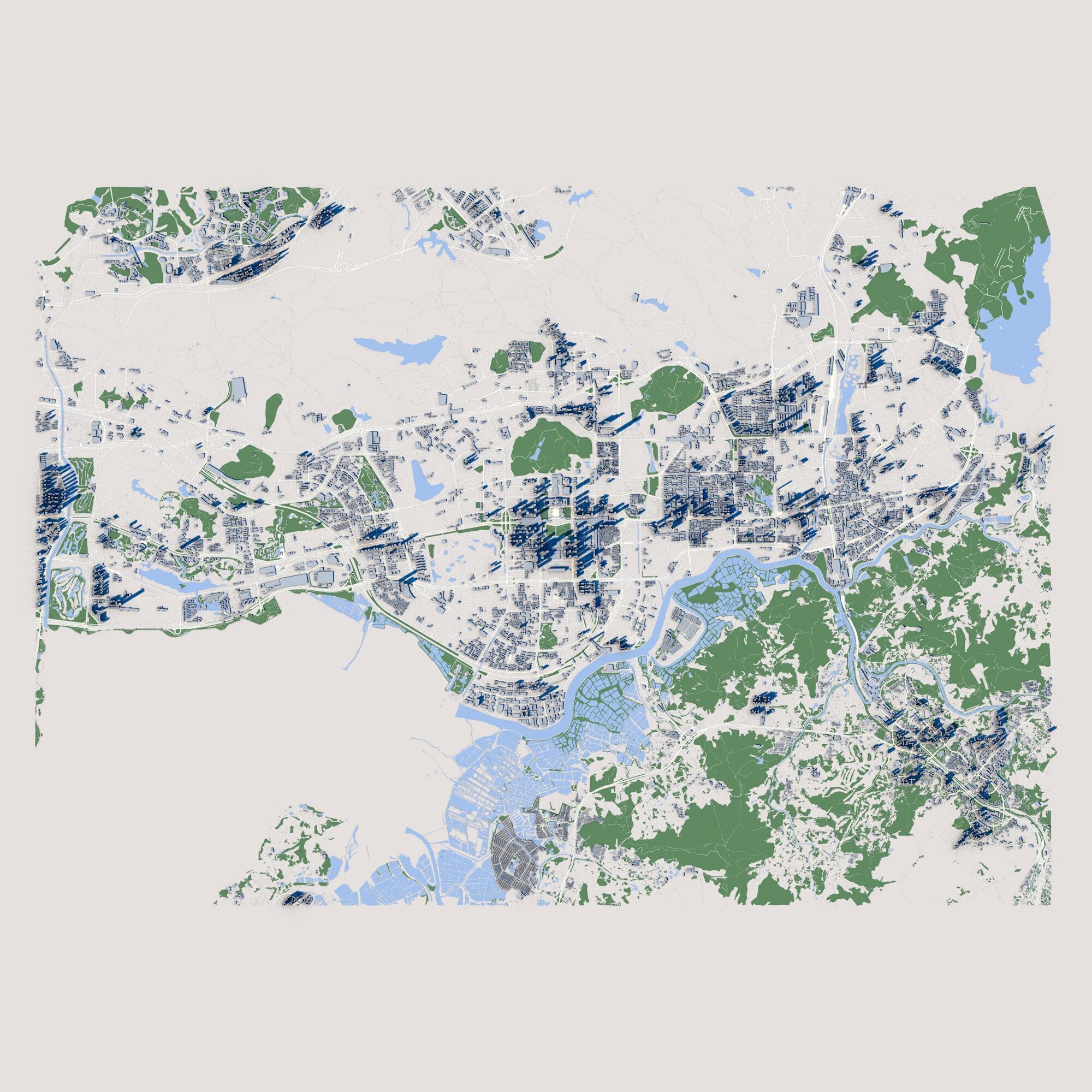 Shenzhen City China 3D model_2