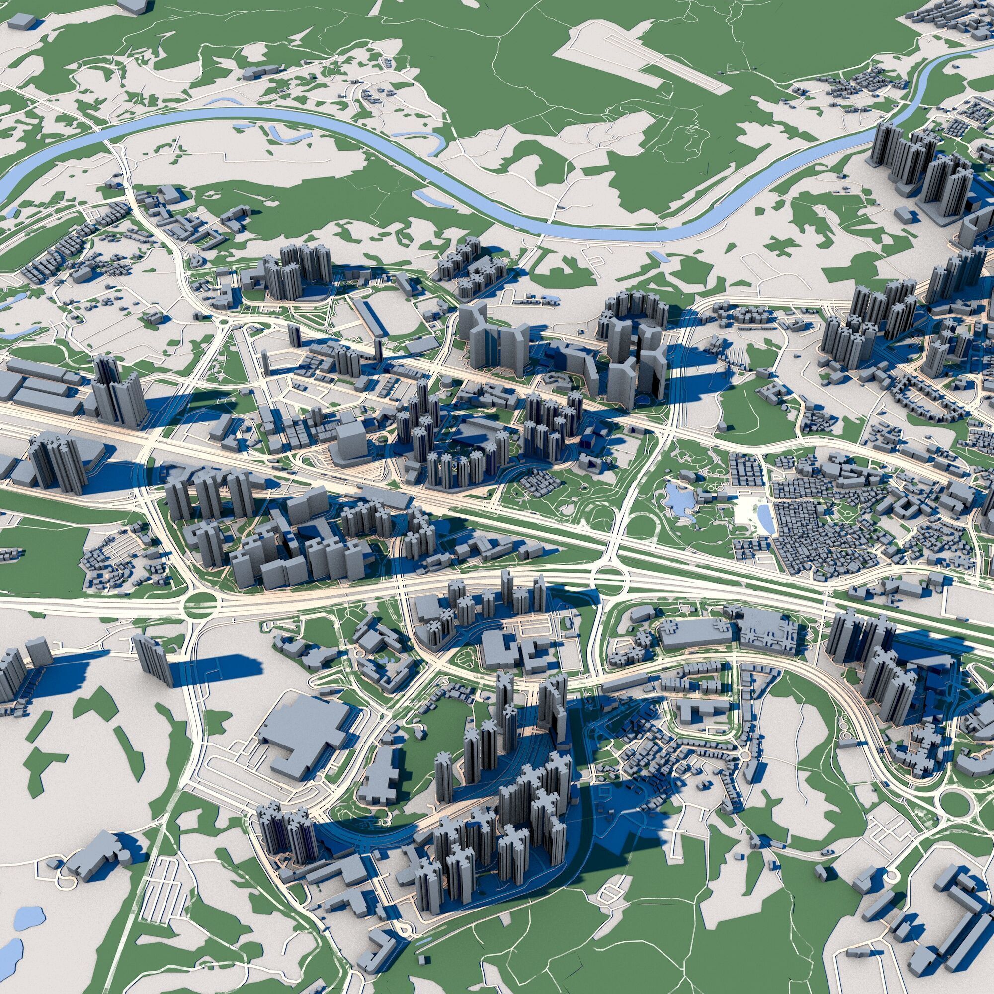 Shenzhen City China 3D model_11