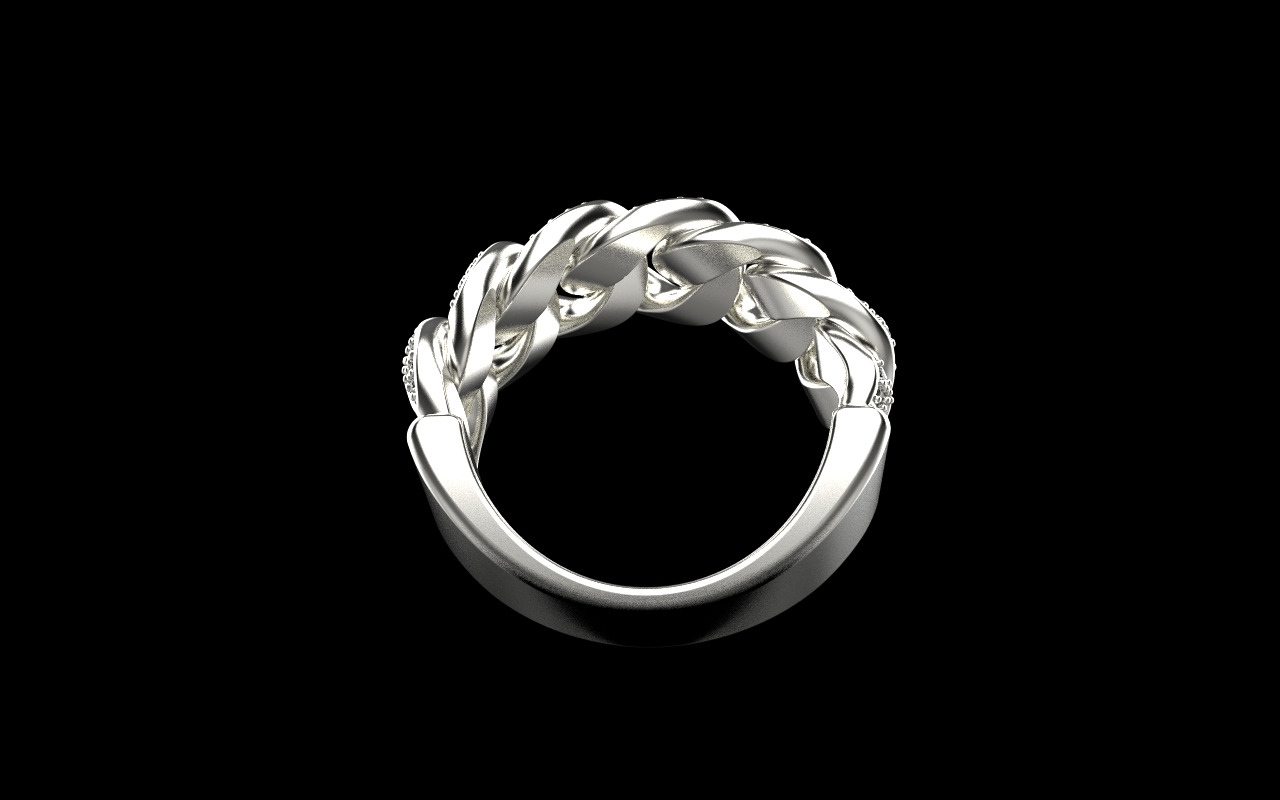 Cuban chain ring model 1266 3D print model_30