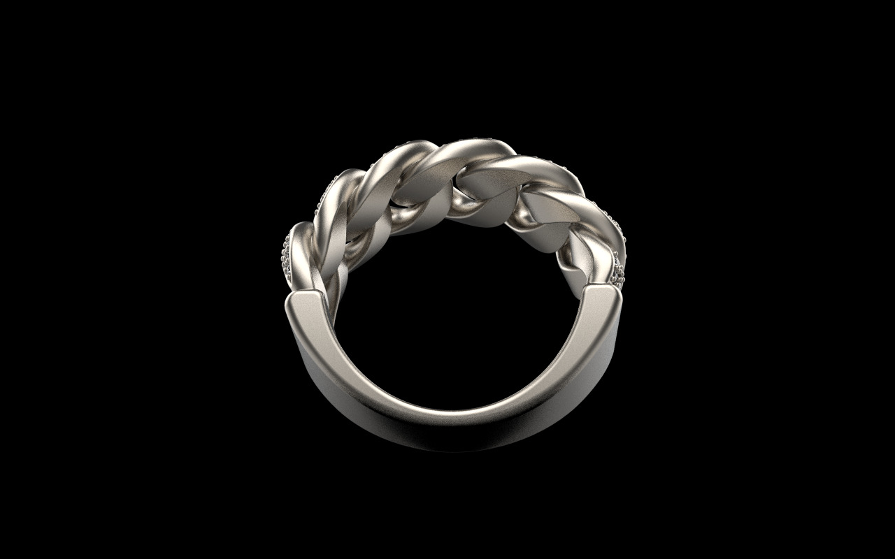 Cuban chain ring model 1266 3D print model_28