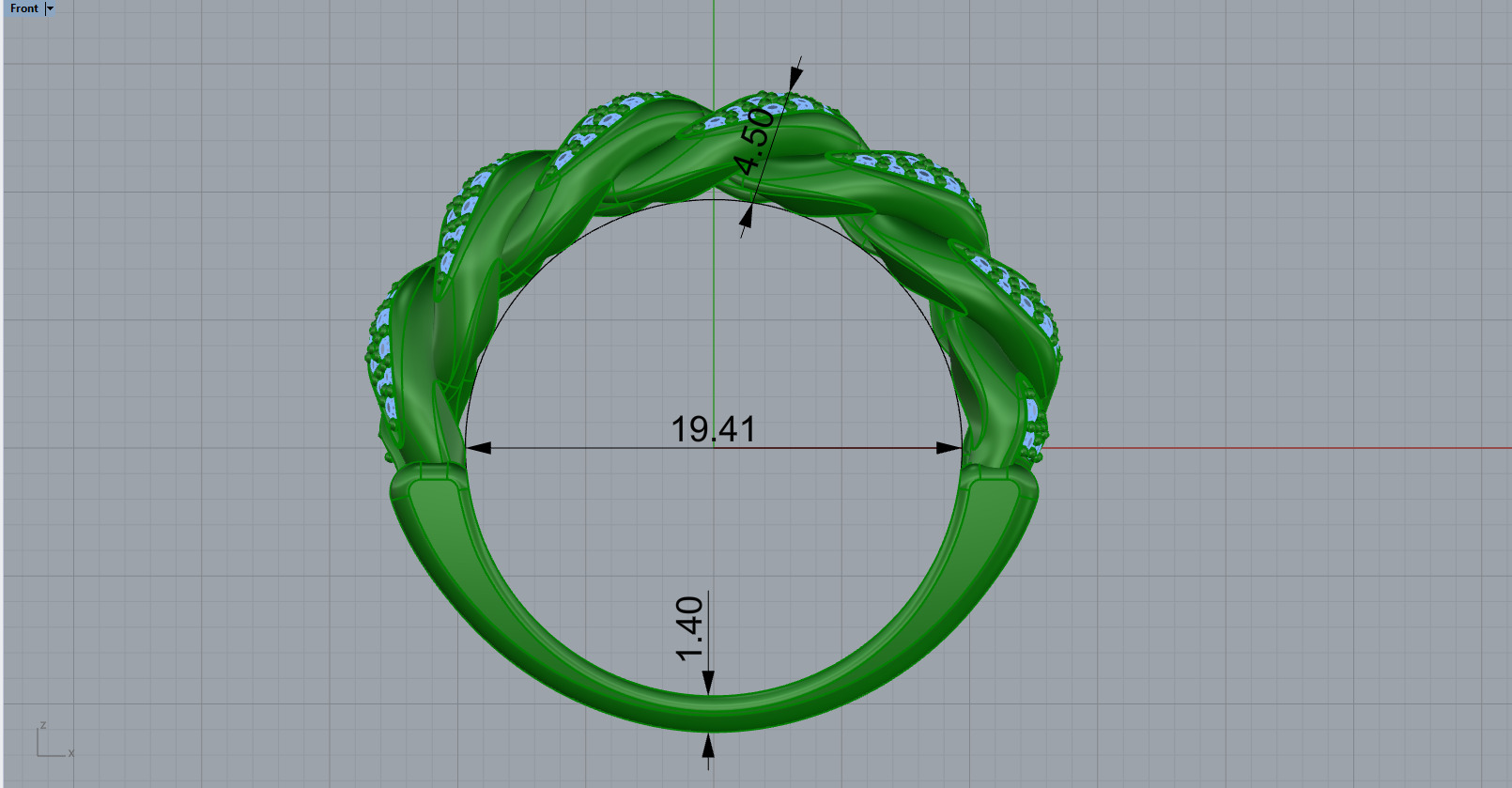 Cuban chain ring model 1266 3D print model_5