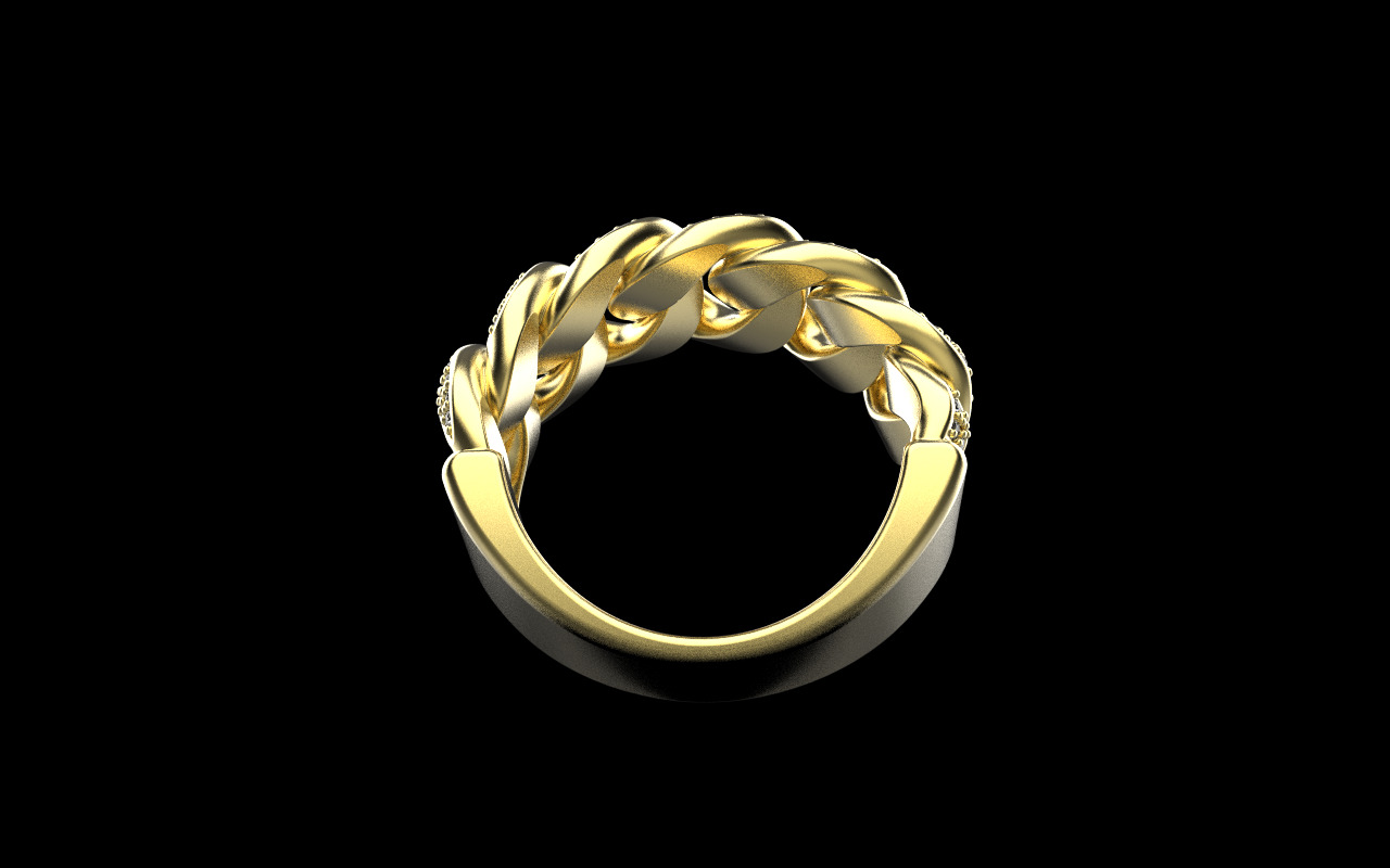 Cuban chain ring model 1266 3D print model_26