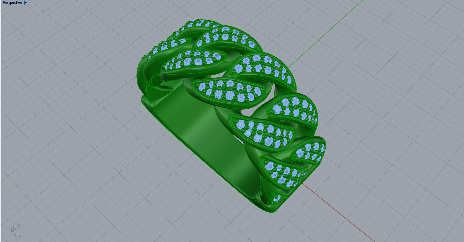 Cuban chain ring model 1266 3D print model_7