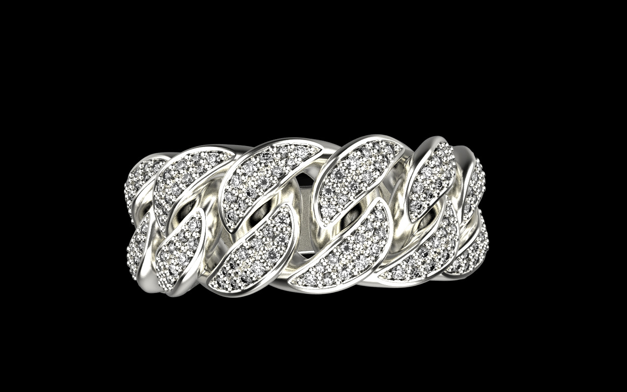 Cuban chain ring model 1266 3D print model_13