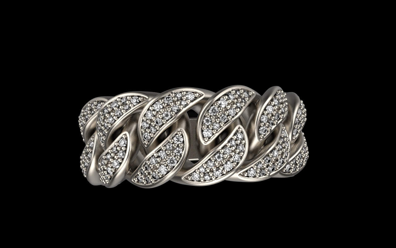 Cuban chain ring model 1266 3D print model_11