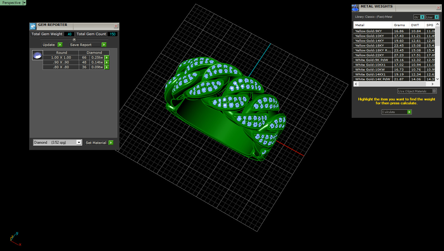 Cuban chain ring model 1266 3D print model_3