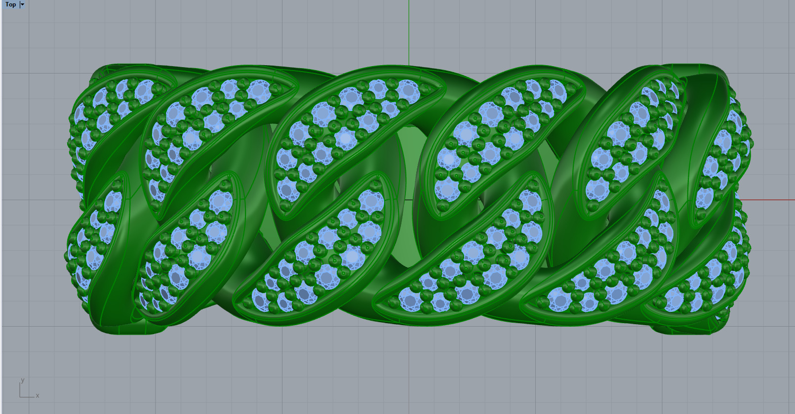 Cuban chain ring model 1266 3D print model_4