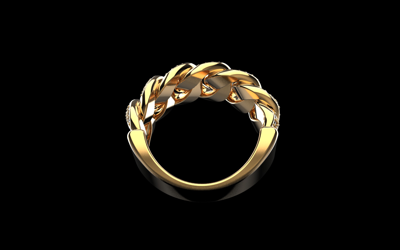 Cuban chain ring model 1266 3D print model_27