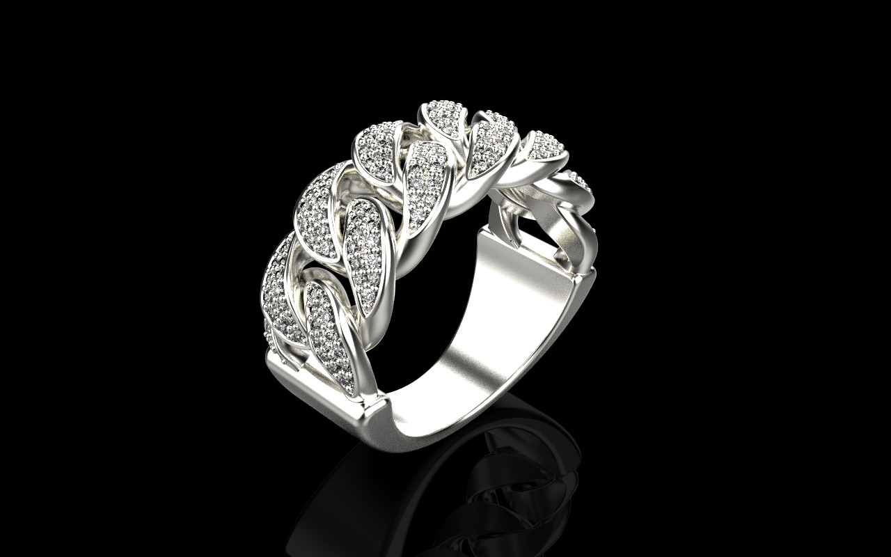 Cuban chain ring model 1266 3D print model_18