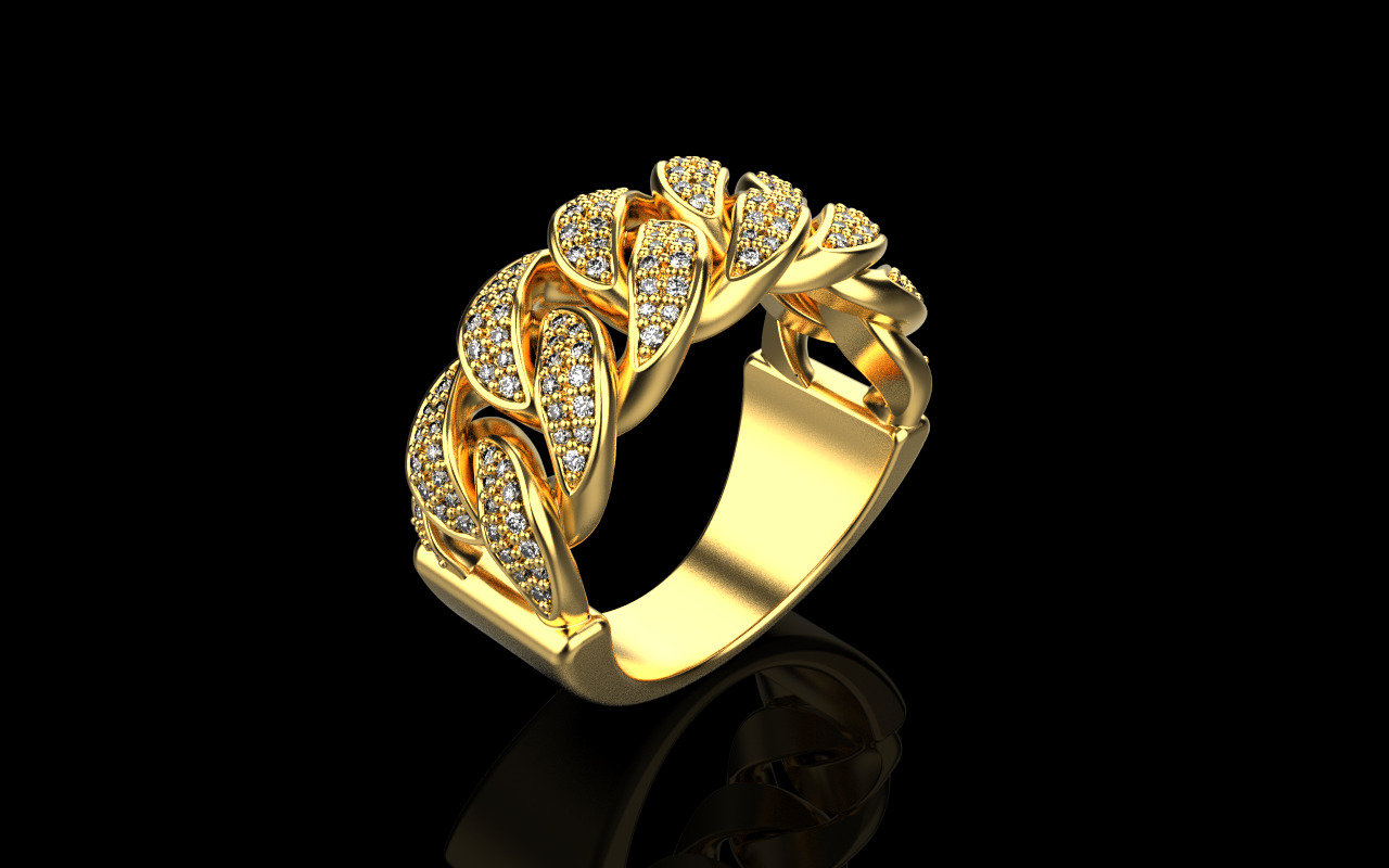 Cuban chain ring model 1266 3D print model_14