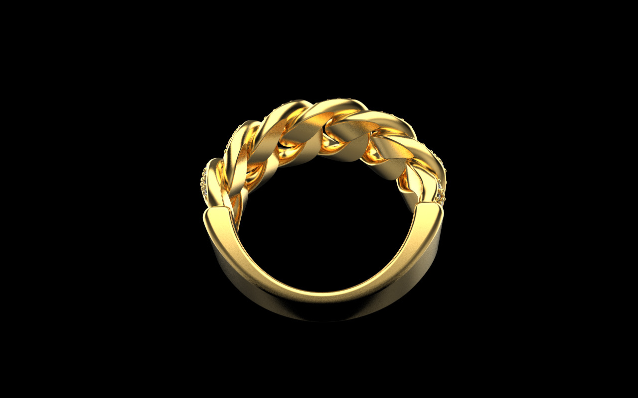 Cuban chain ring model 1266 3D print model_25