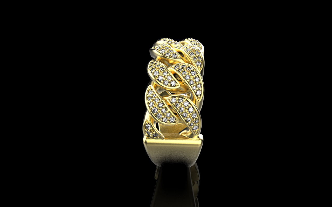 Cuban chain ring model 1266 3D print model_20