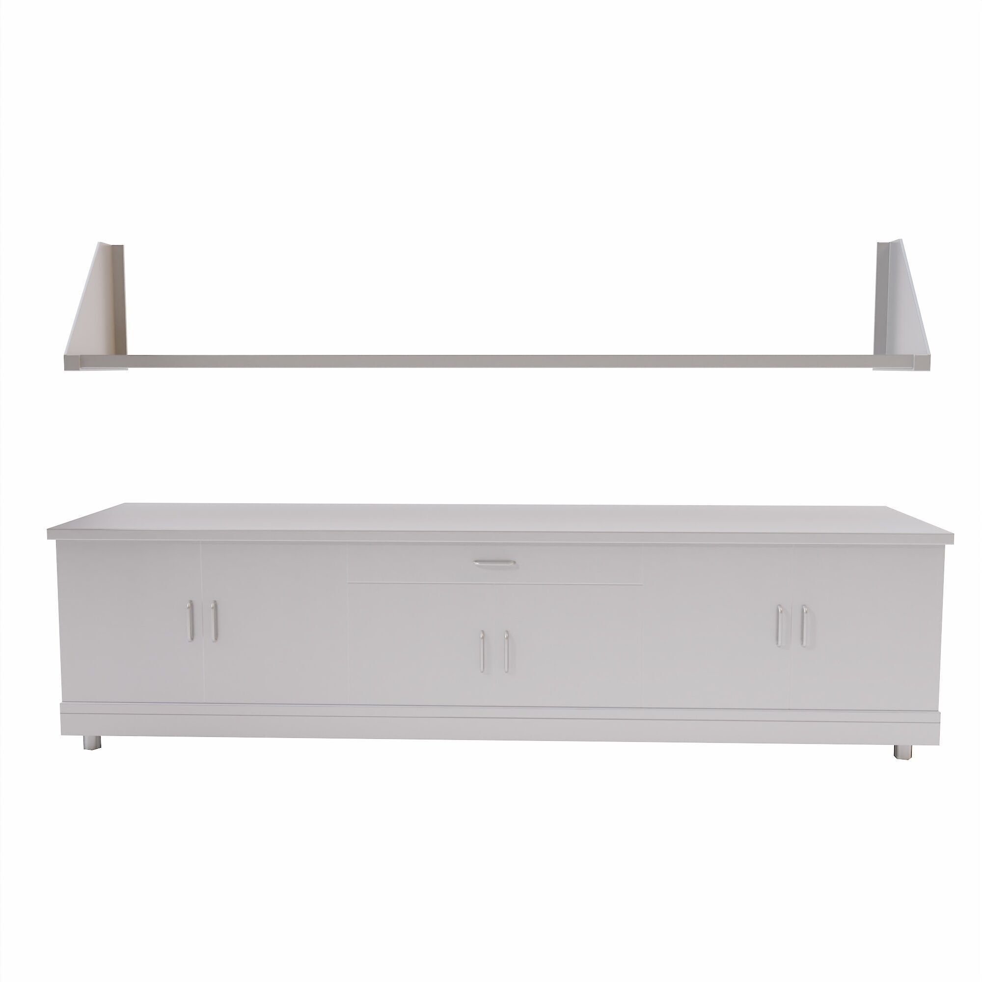 Kitchen cabinet and shelves lowpoly 3d model Low-poly 3D model_1