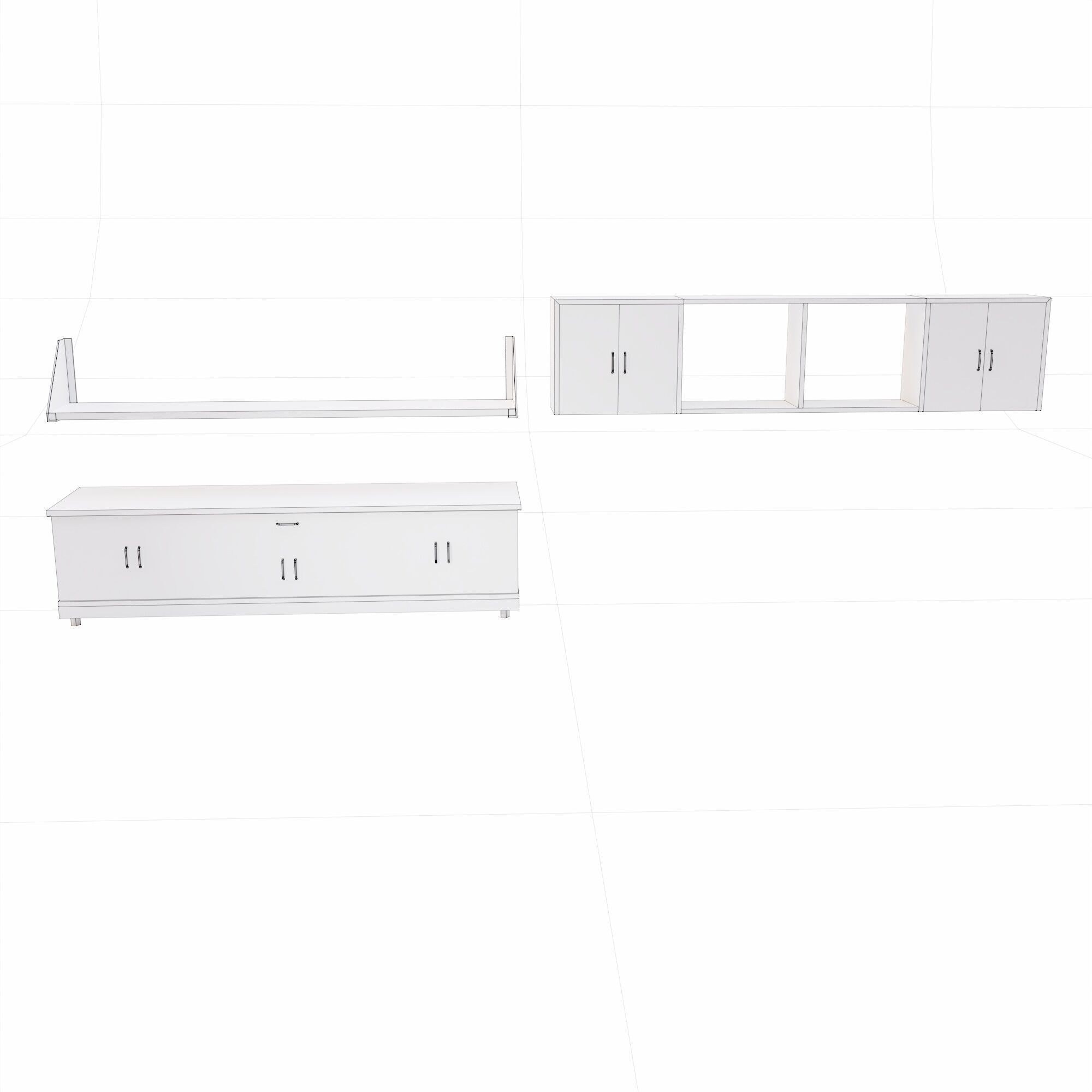 Kitchen cabinet and shelves lowpoly 3d model Low-poly 3D model_6