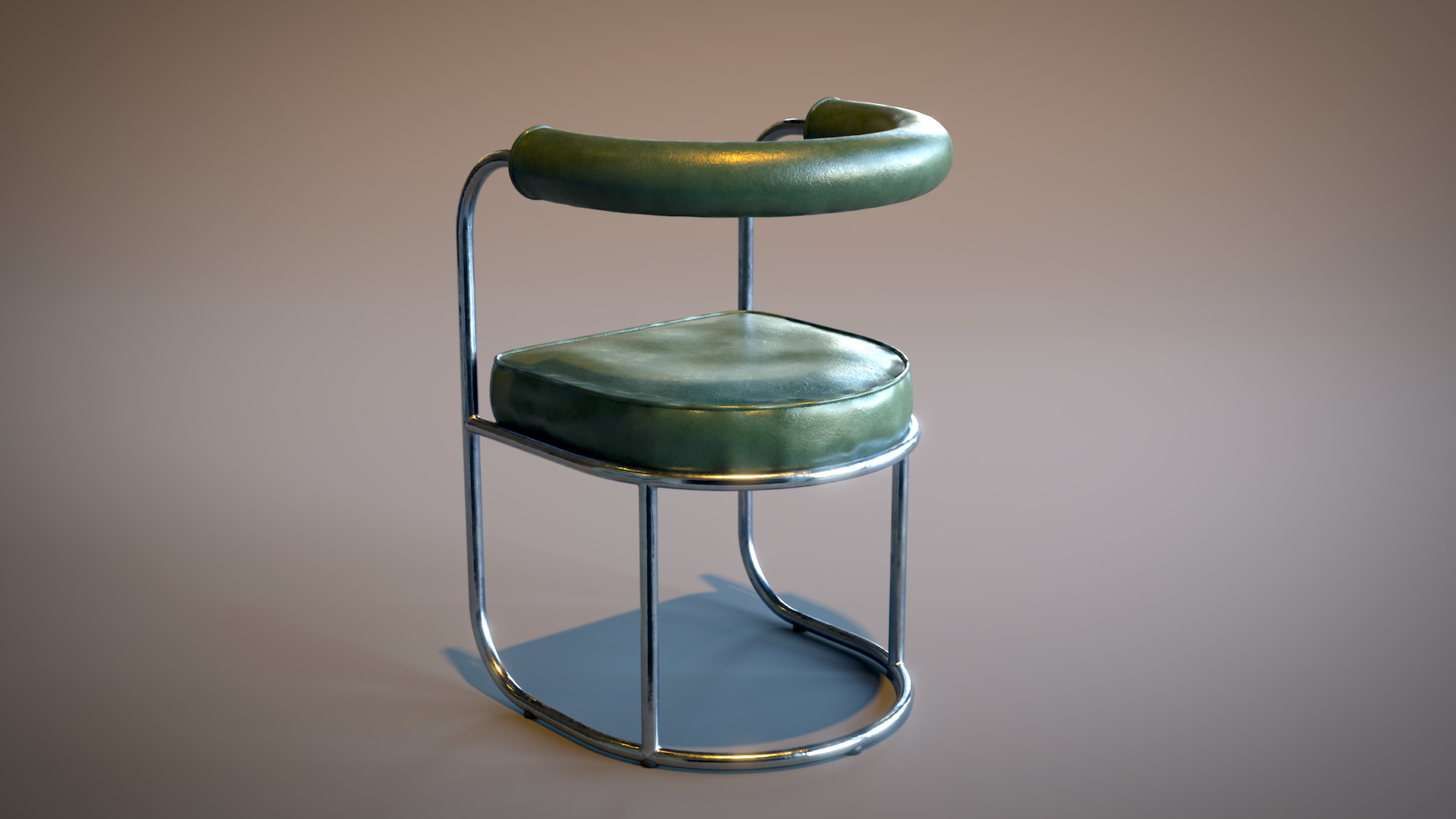 Tubular Chrome Chair Low-poly 3D model_12