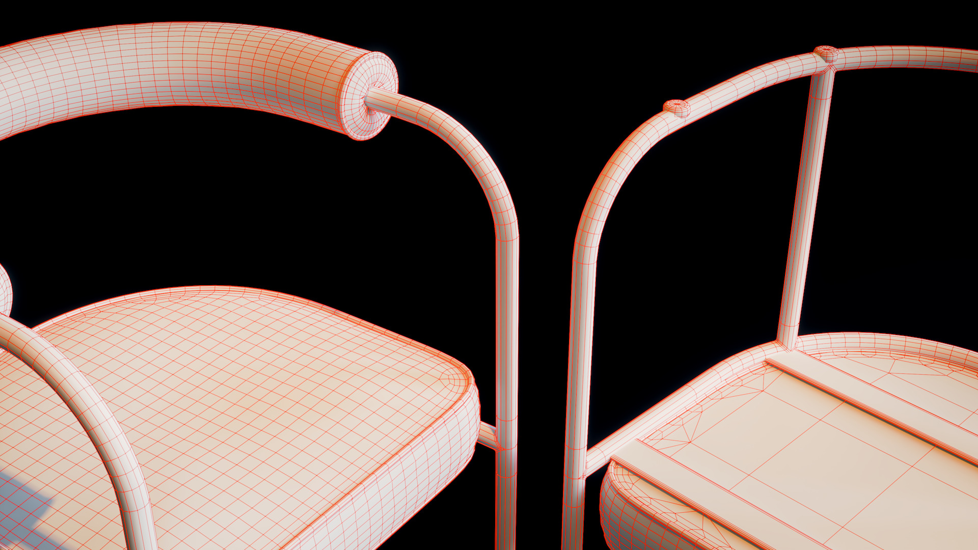 Tubular Chrome Chair Low-poly 3D model_16