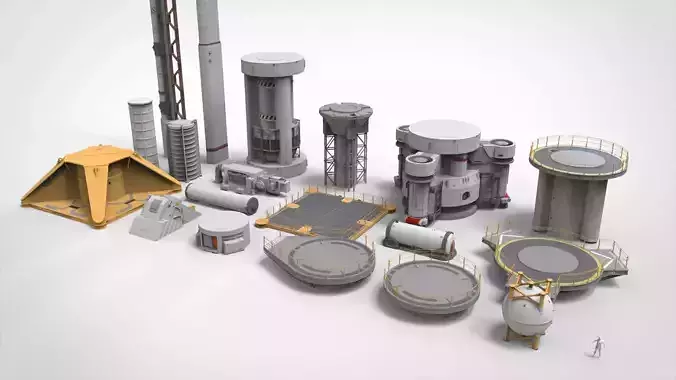 sci-fi Architecture kitbash 53 3D model