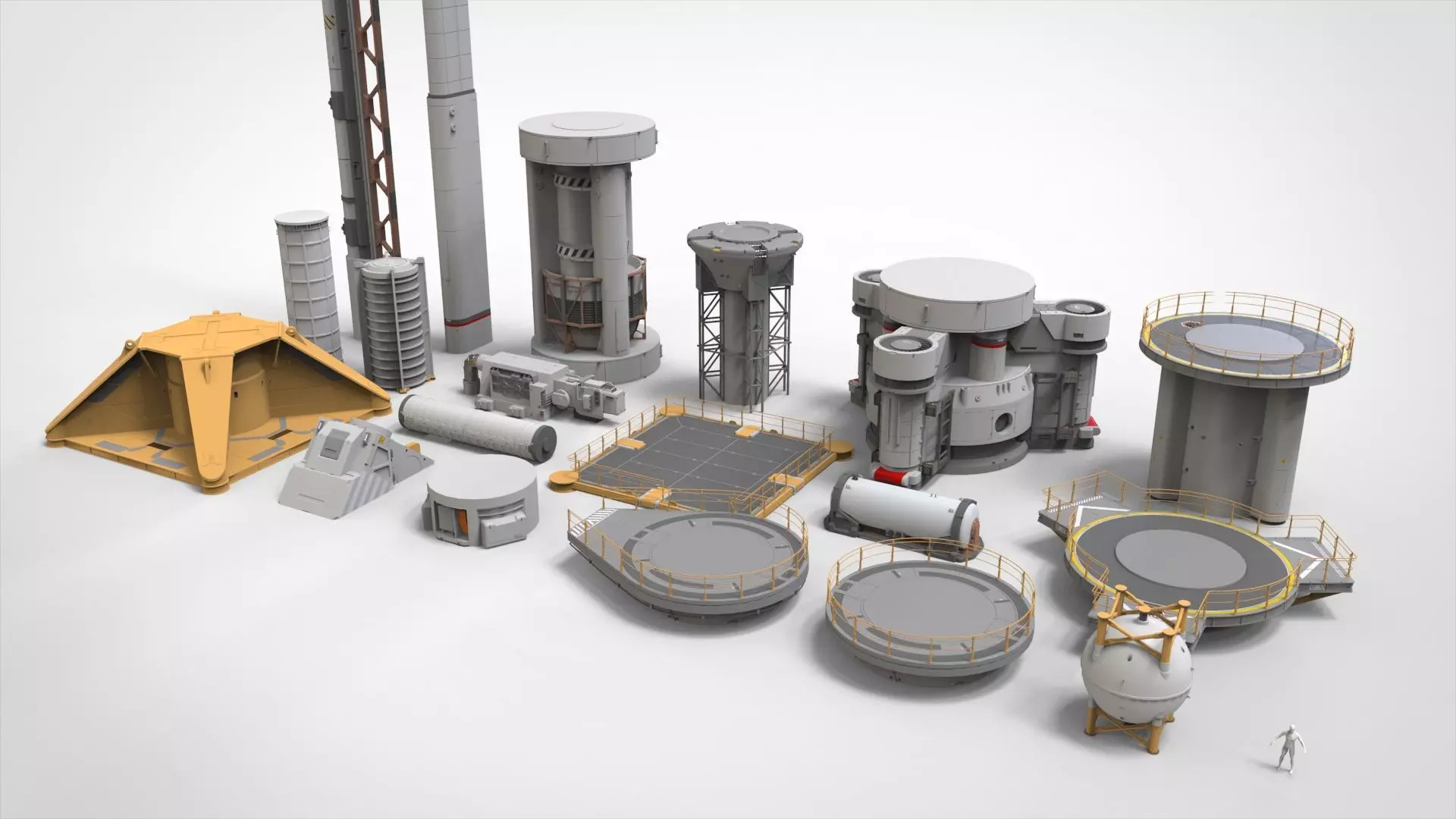 sci-fi Architecture kitbash 53 3D model_0