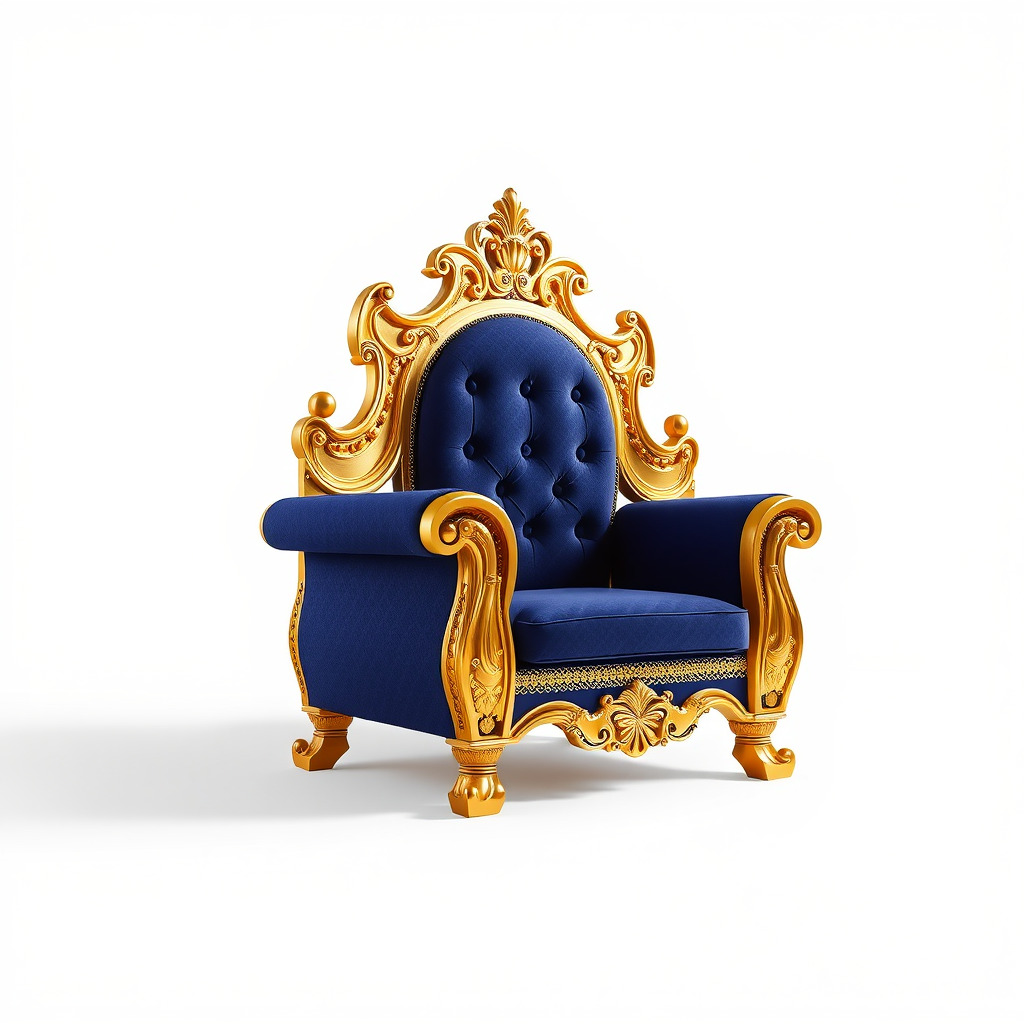 Ornate Royal Throne Chair D Model Pack Low-poly 3D model_4