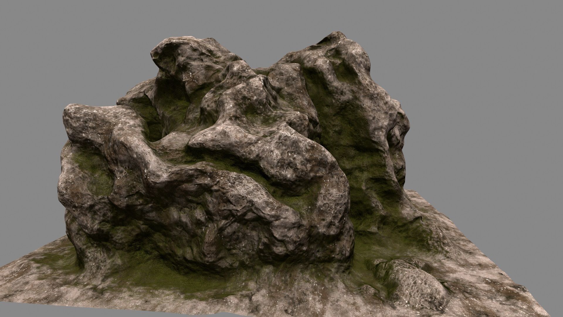 Rock tree stump 3D model_2