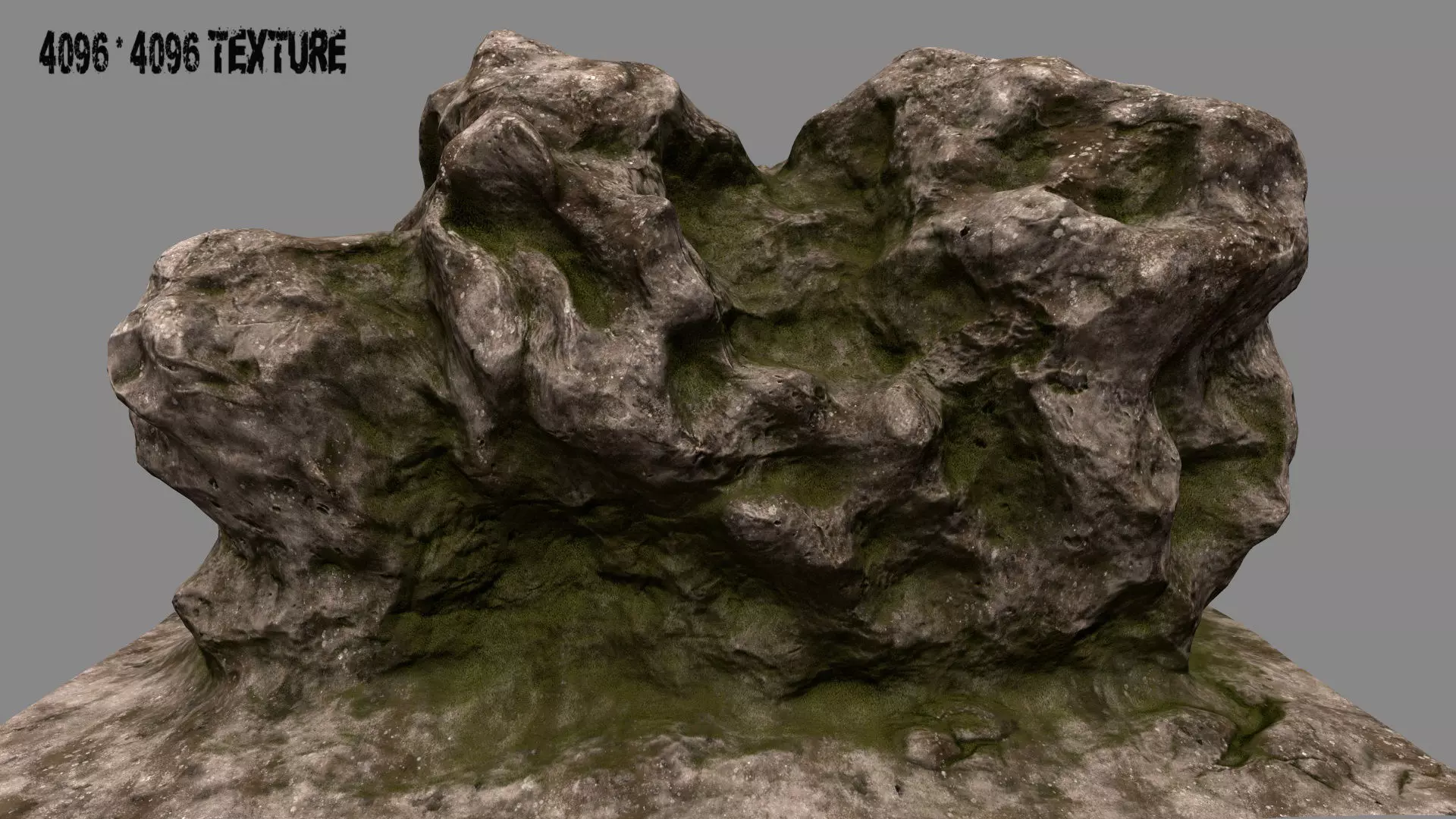 Rock tree stump 3D model_0