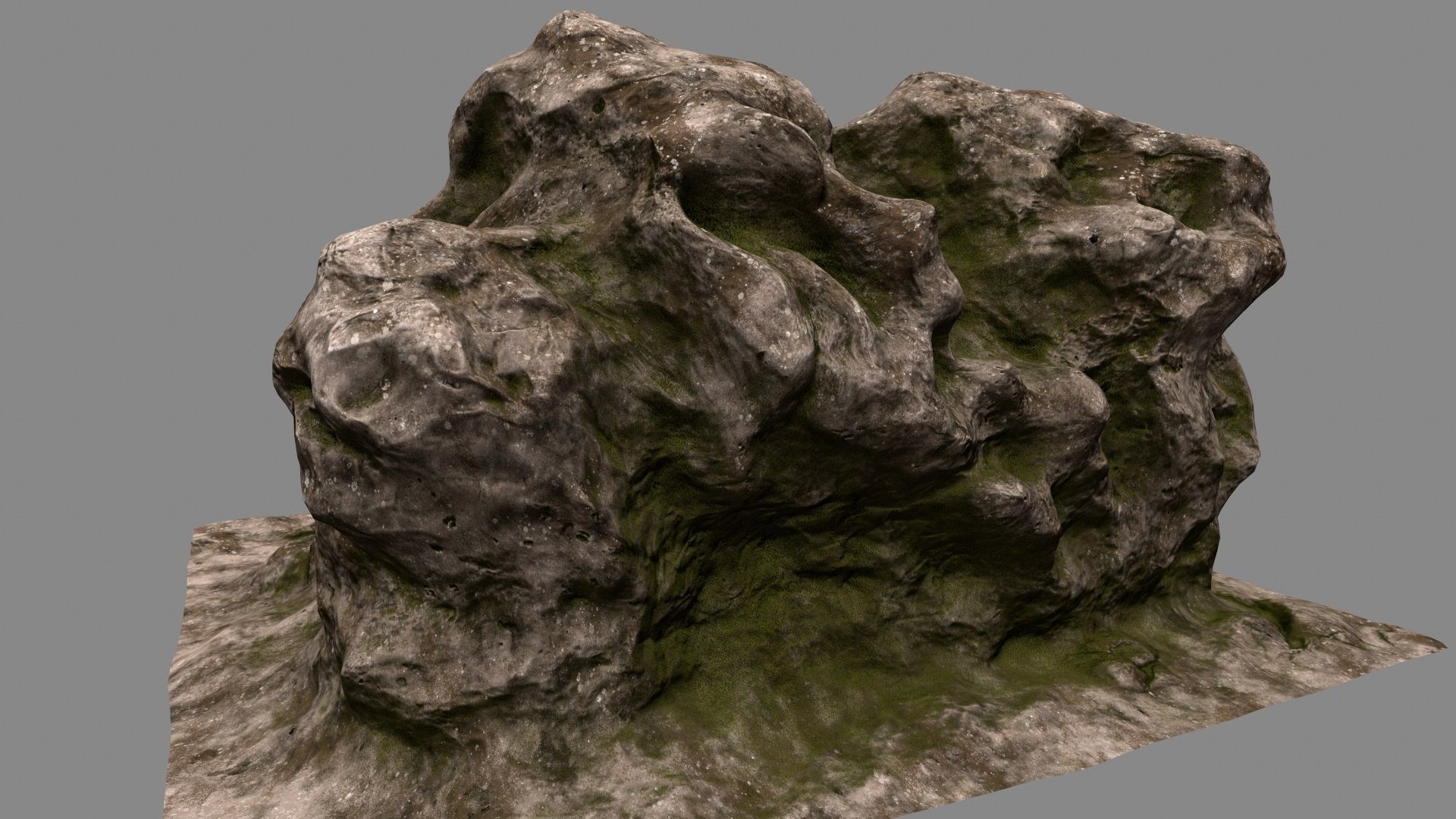 Rock tree stump 3D model_5