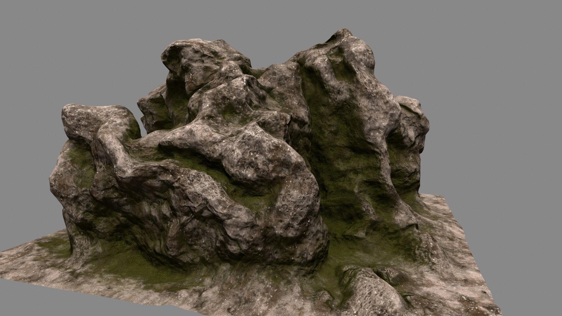 Rock tree stump 3D model_1
