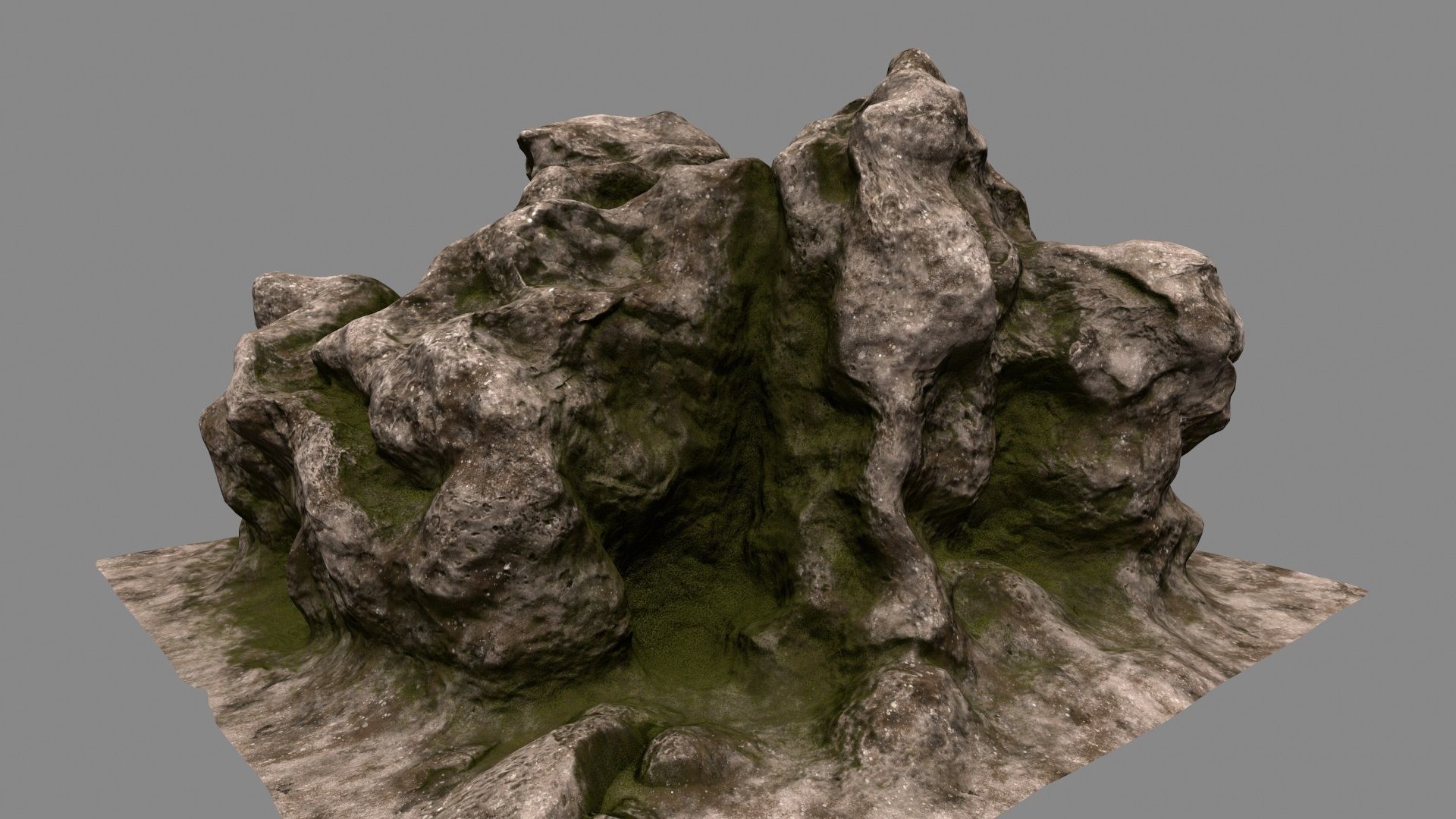 Rock tree stump 3D model_6