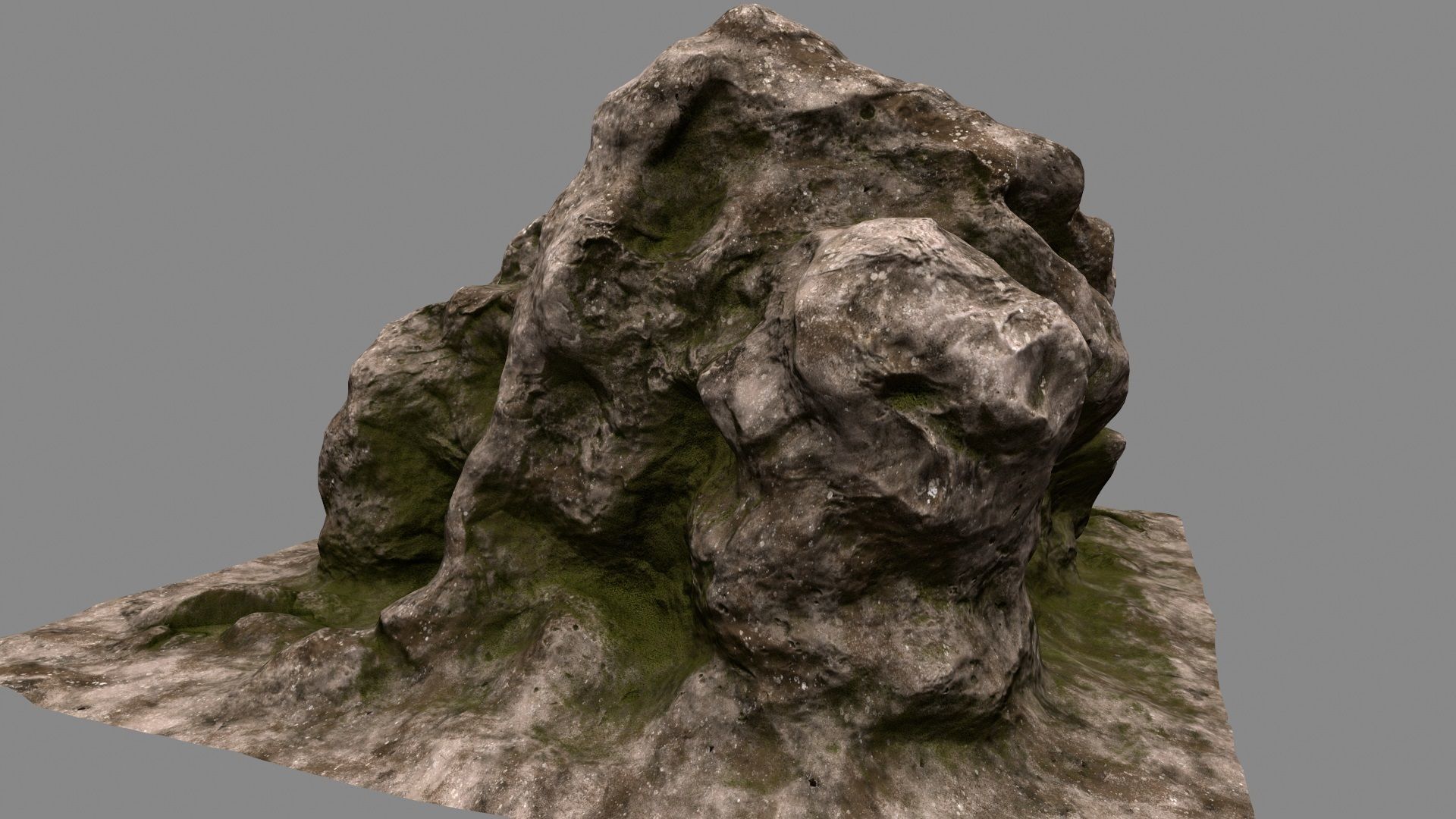 Rock tree stump 3D model_4