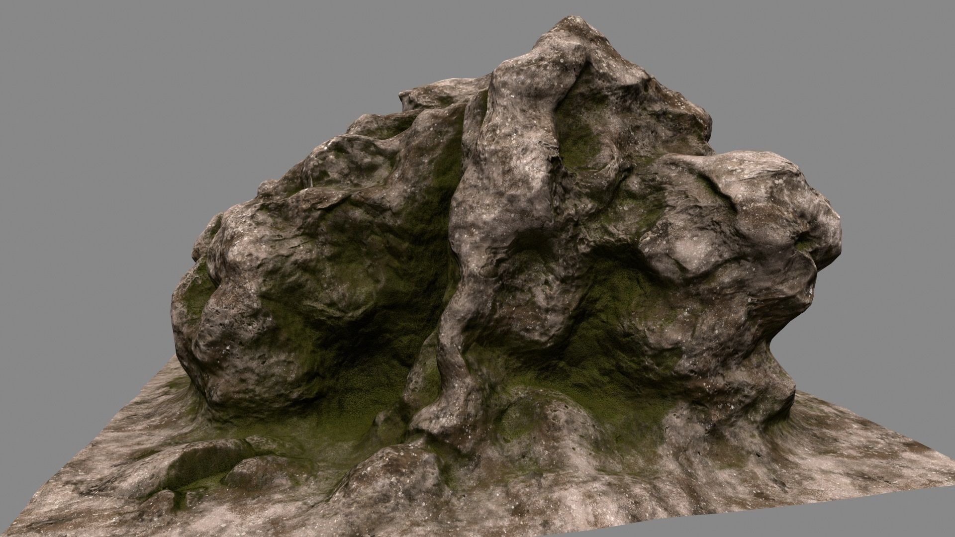 Rock tree stump 3D model_3