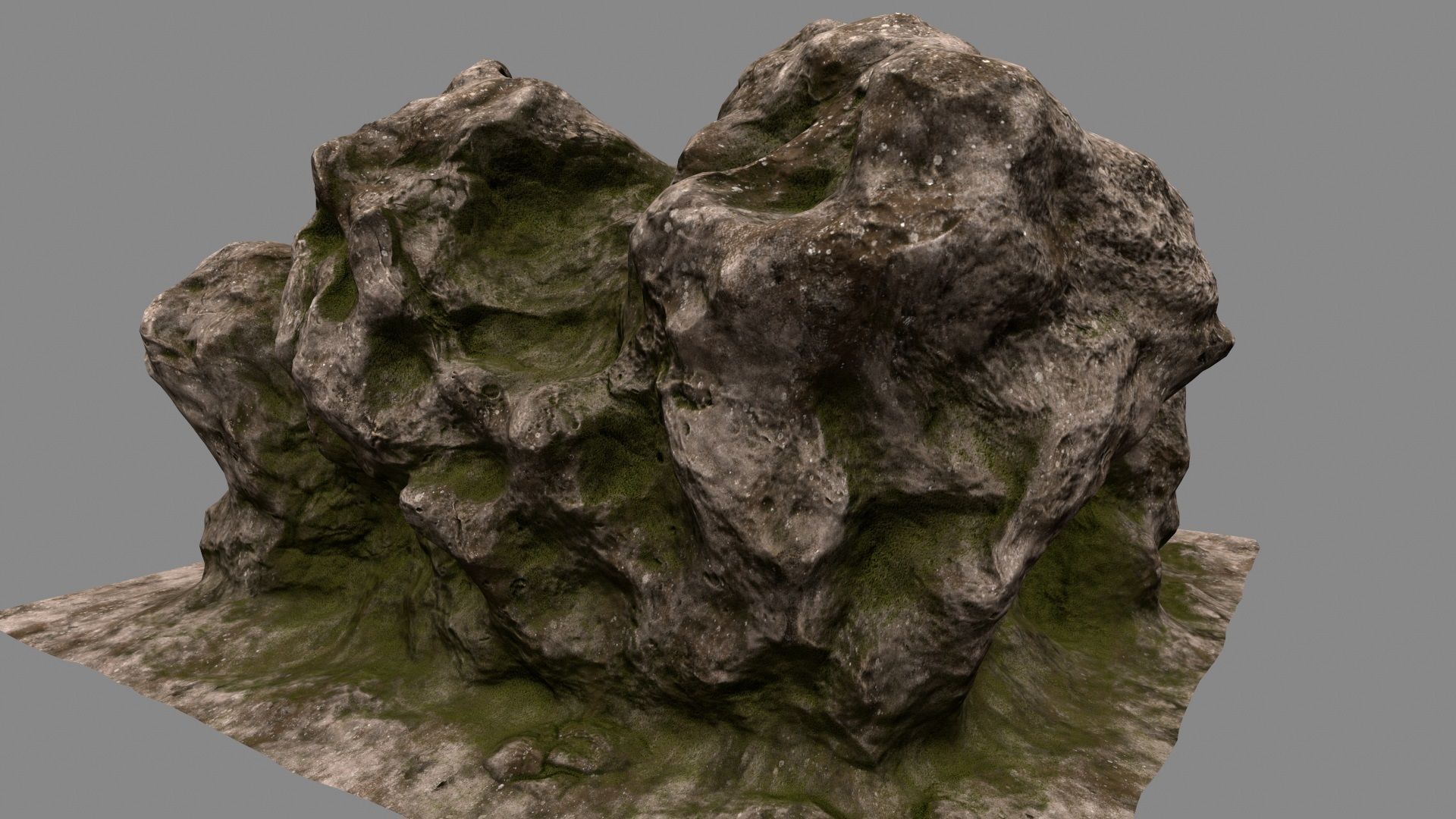Rock tree stump 3D model_11
