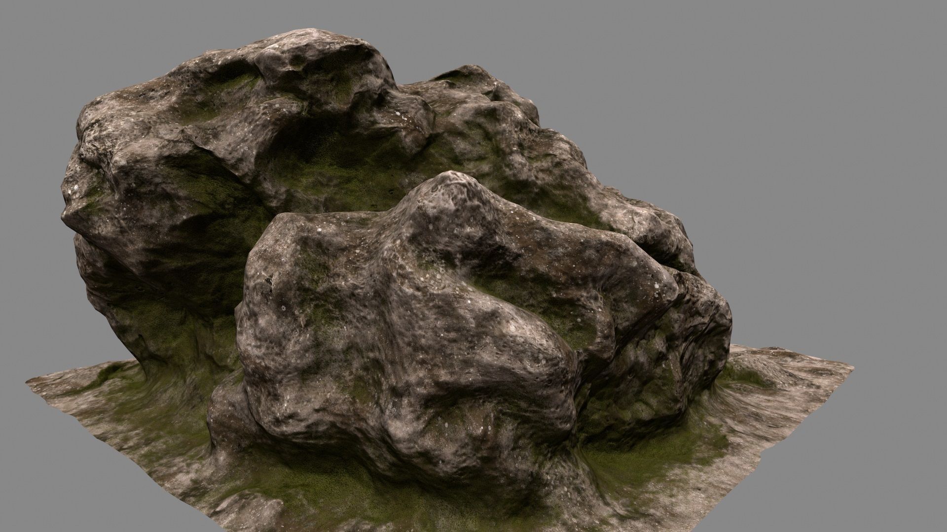 Rock tree stump 3D model_7