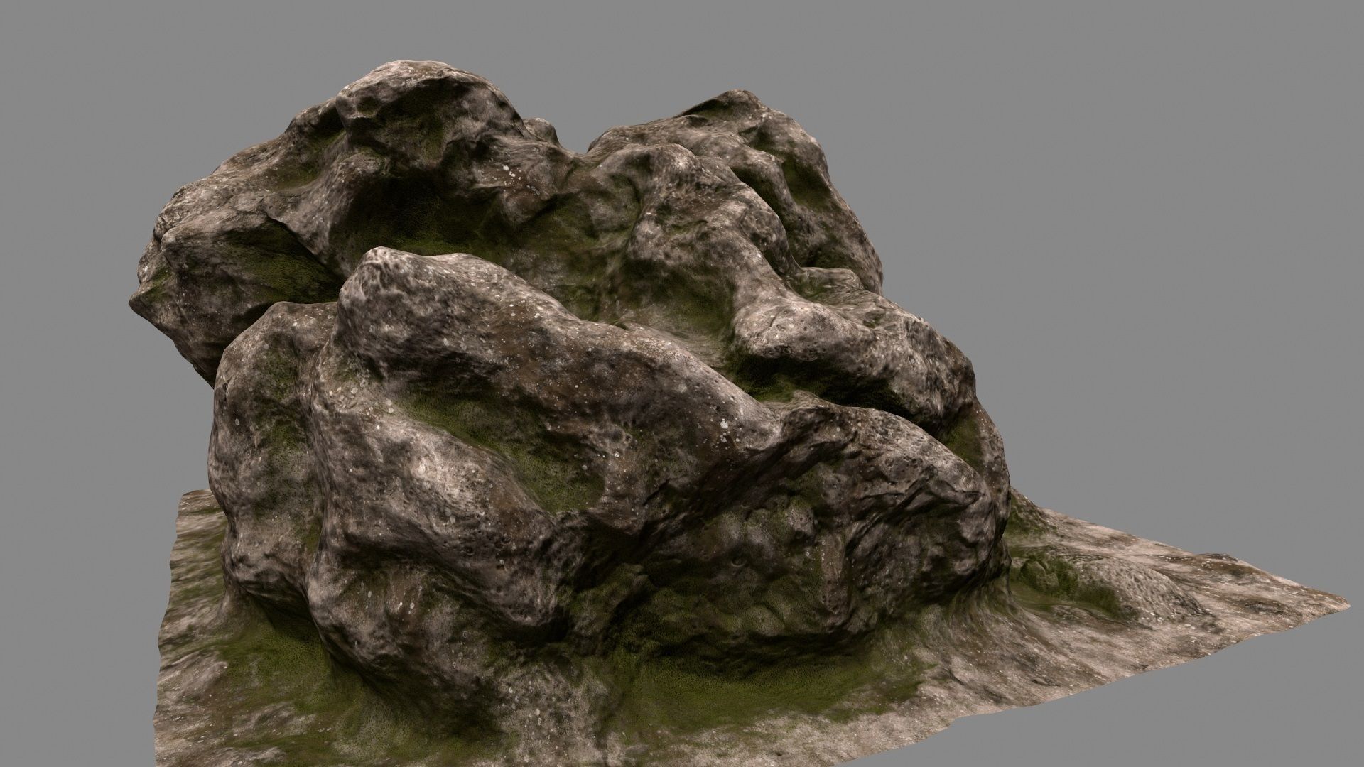 Rock tree stump 3D model_8