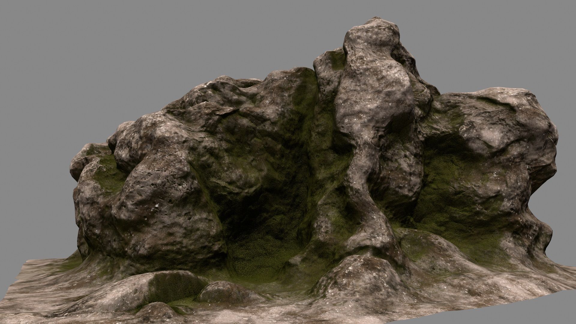 Rock tree stump 3D model_15