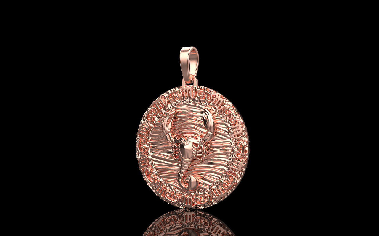 Zodiac scorpion pendant model 1269 3D print model_23