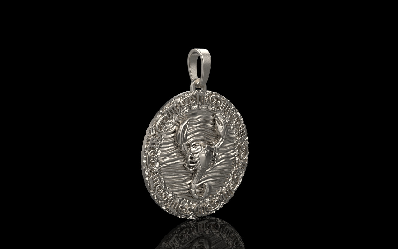 Zodiac scorpion pendant model 1269 3D print model_18
