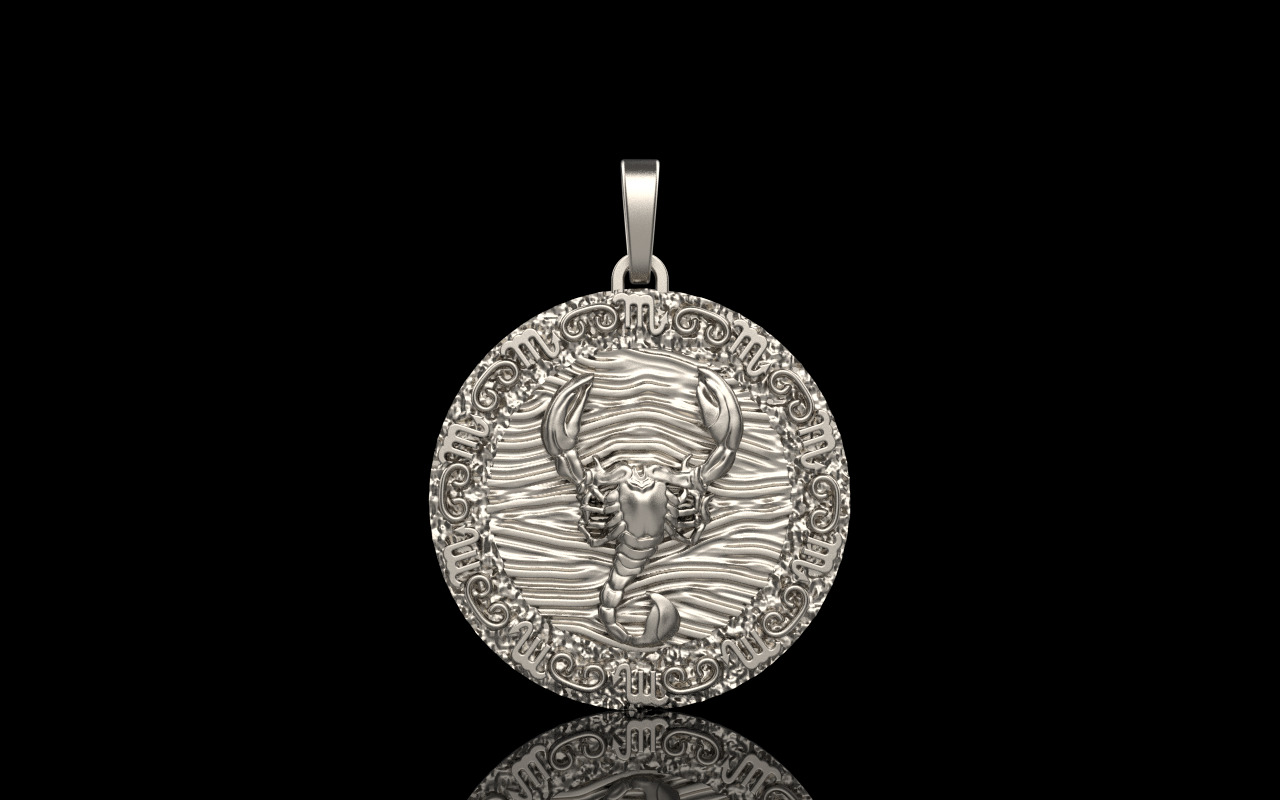Zodiac scorpion pendant model 1269 3D print model_13