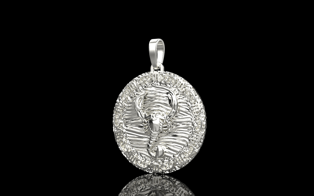 Zodiac scorpion pendant model 1269 3D print model_24