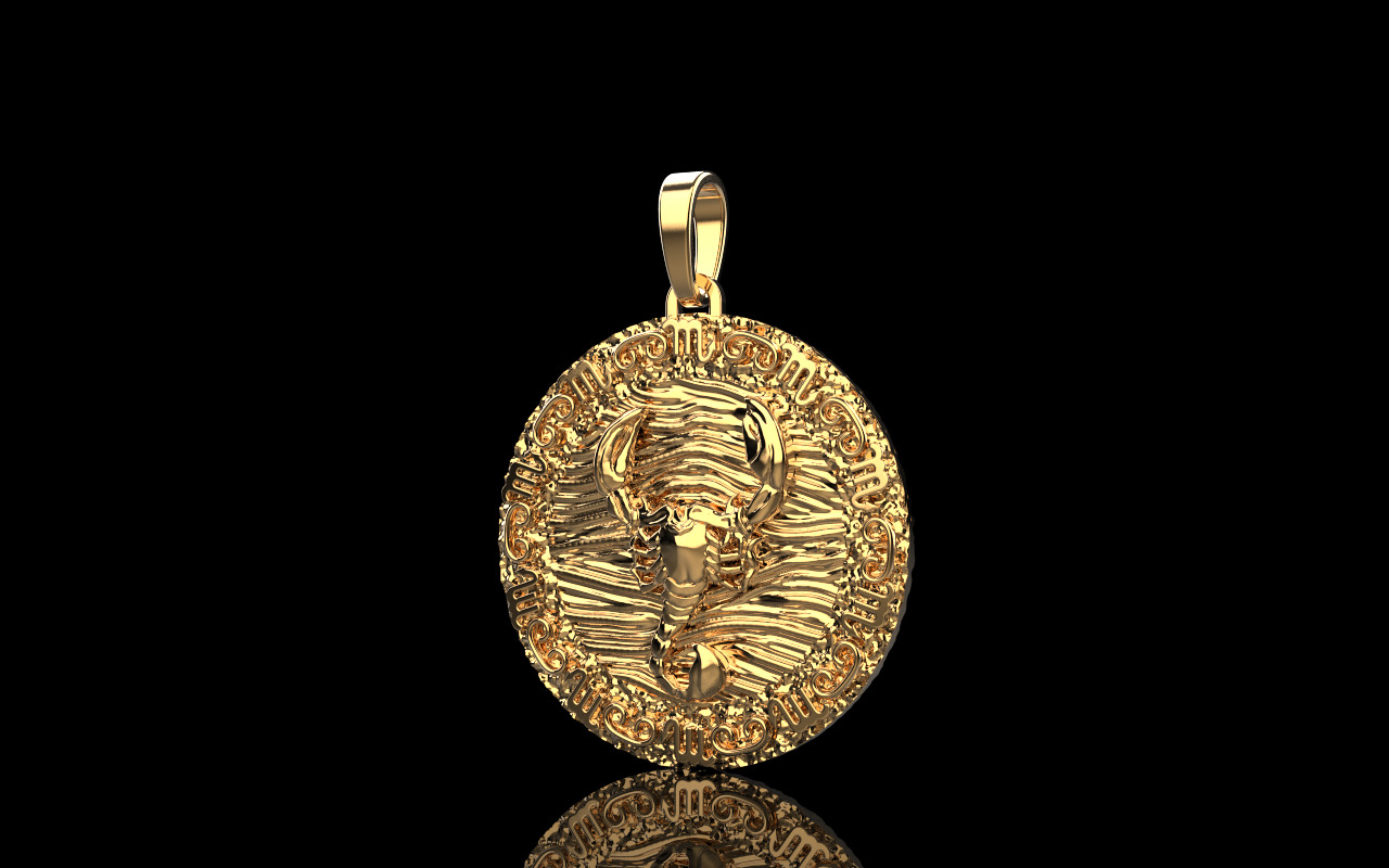 Zodiac scorpion pendant model 1269 3D print model_22