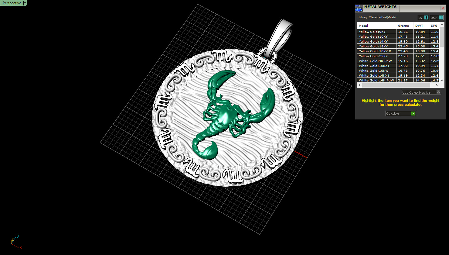 Zodiac scorpion pendant model 1269 3D print model_5