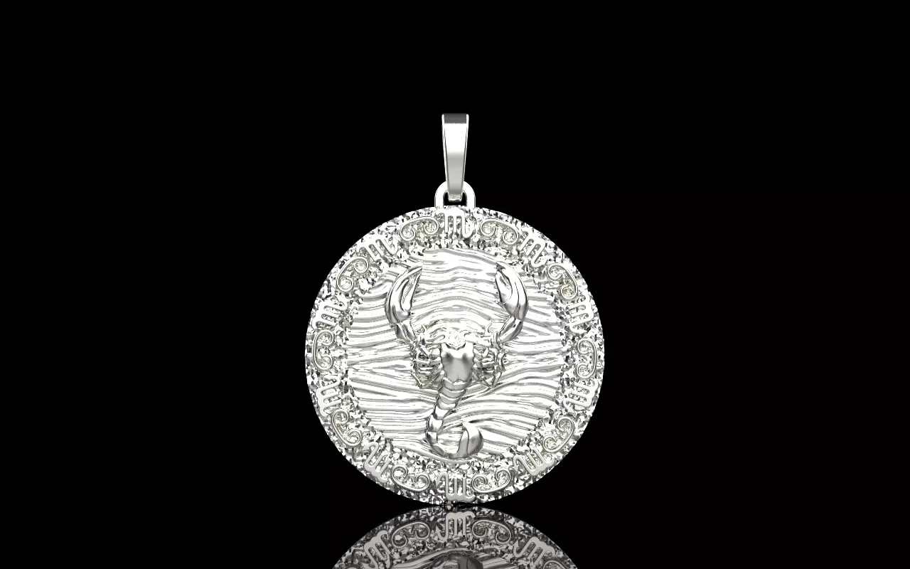 Zodiac scorpion pendant model 1269 3D print model_0
