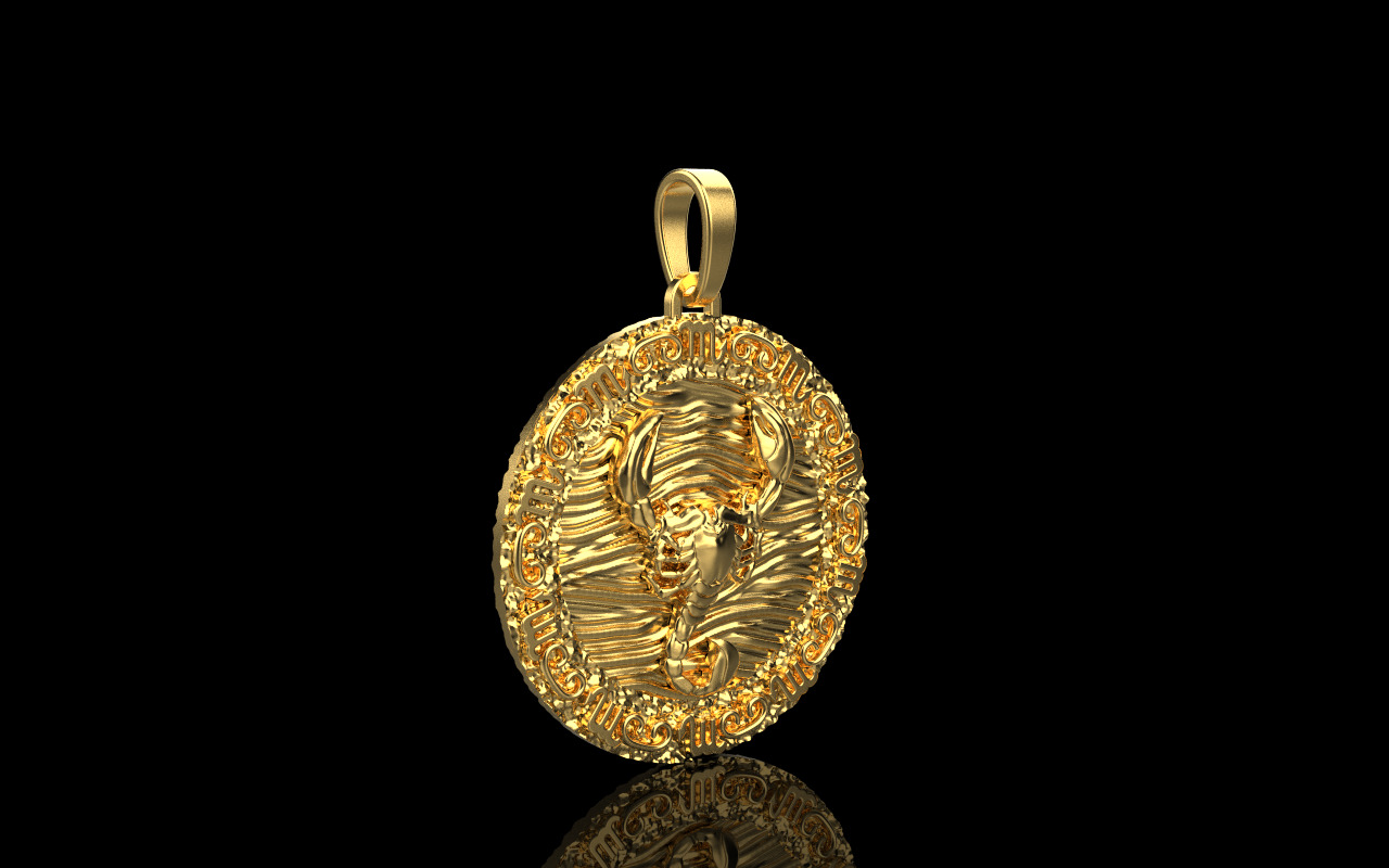 Zodiac scorpion pendant model 1269 3D print model_15