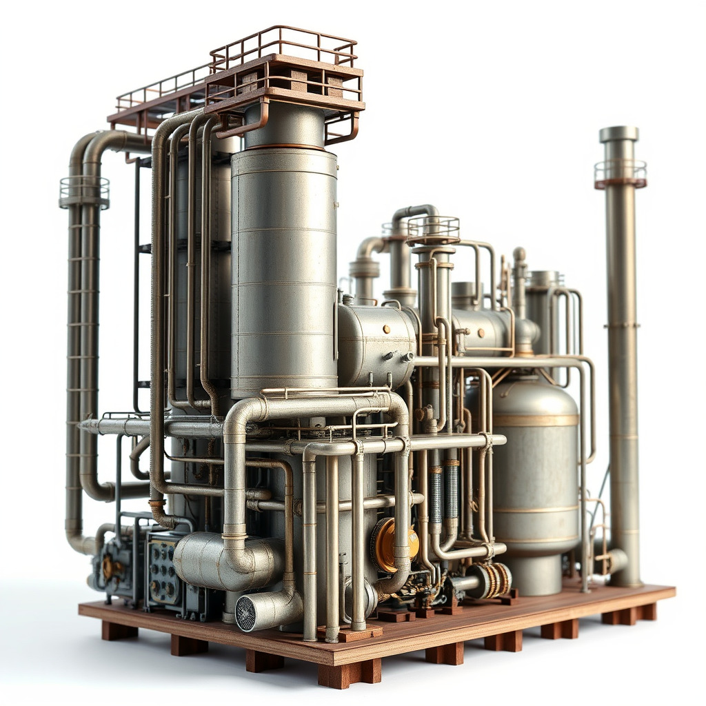 Industrial Factory Piping Structure D Model Pack Low-poly 3D model_4