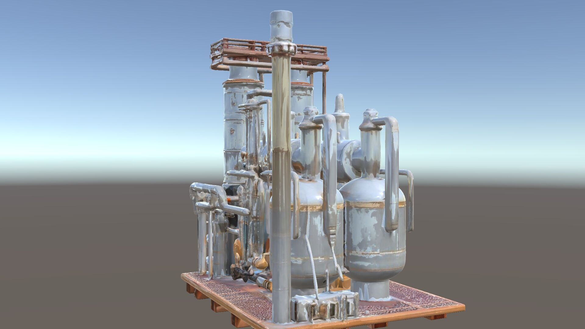 Industrial Factory Piping Structure D Model Pack Low-poly 3D model_20