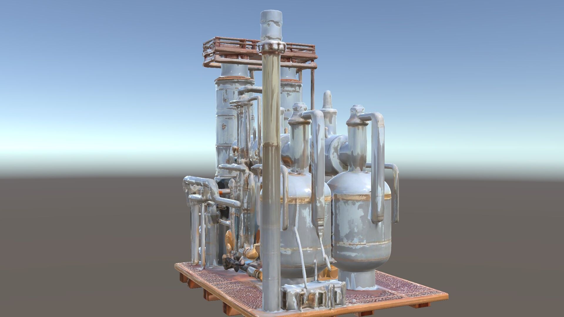 Industrial Factory Piping Structure D Model Pack Low-poly 3D model_5