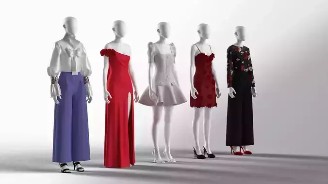 Womens collection mannequins shop clothing Clo3d 
