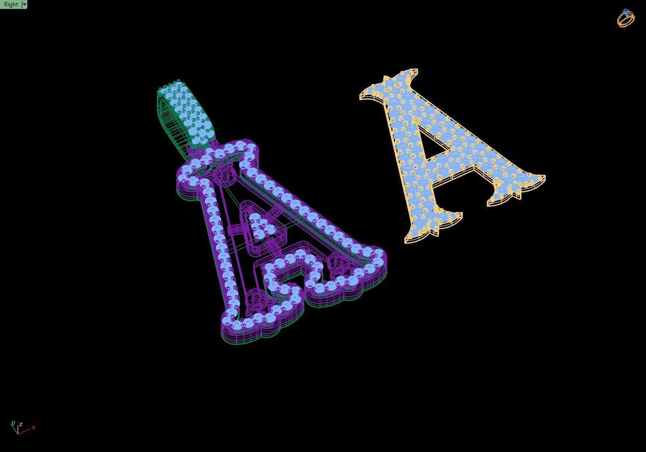 Custom Initial A Letter Diamond  A to Z Alphabet  Necklace 3D print model_13